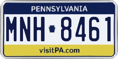 PA license plate MNH8461