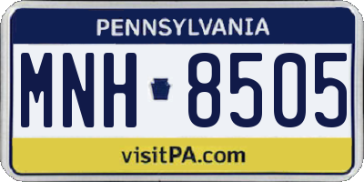 PA license plate MNH8505