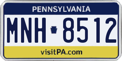 PA license plate MNH8512
