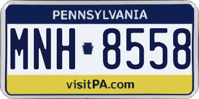 PA license plate MNH8558