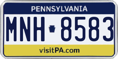 PA license plate MNH8583