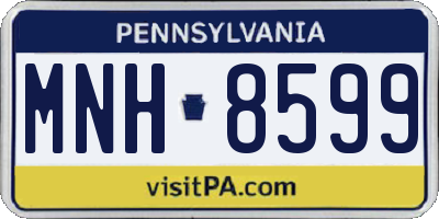 PA license plate MNH8599