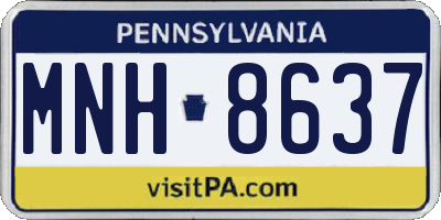 PA license plate MNH8637