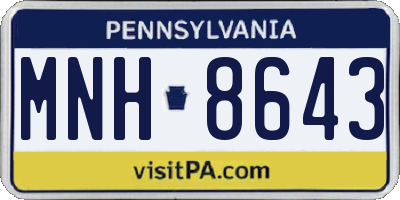 PA license plate MNH8643