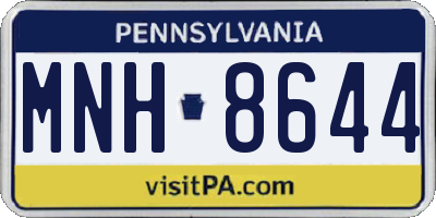 PA license plate MNH8644