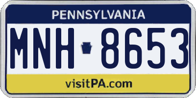 PA license plate MNH8653