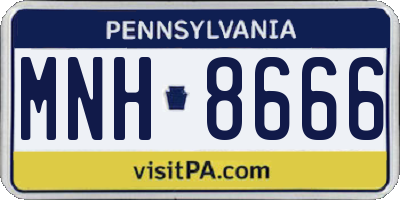 PA license plate MNH8666