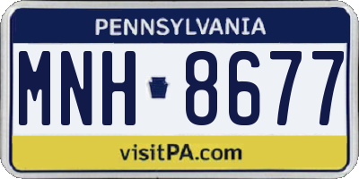 PA license plate MNH8677