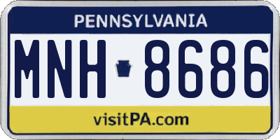 PA license plate MNH8686