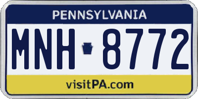 PA license plate MNH8772