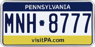 PA license plate MNH8777