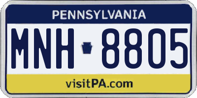 PA license plate MNH8805