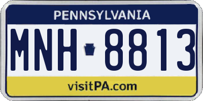 PA license plate MNH8813