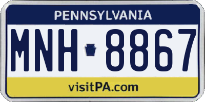 PA license plate MNH8867