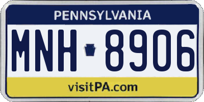 PA license plate MNH8906