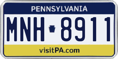 PA license plate MNH8911