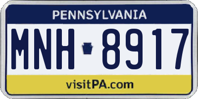 PA license plate MNH8917