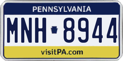 PA license plate MNH8944