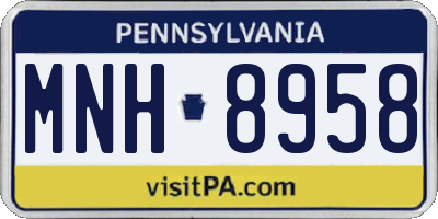 PA license plate MNH8958