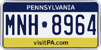 PA license plate MNH8964