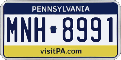 PA license plate MNH8991