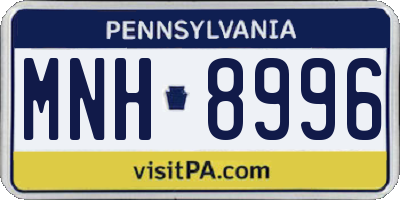 PA license plate MNH8996
