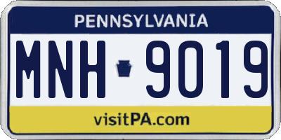 PA license plate MNH9019