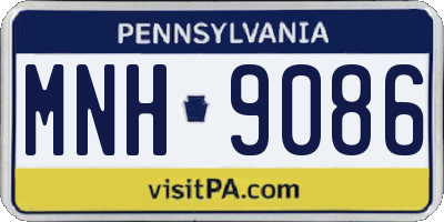 PA license plate MNH9086