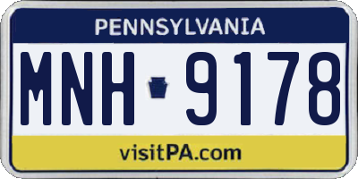 PA license plate MNH9178