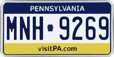 PA license plate MNH9269