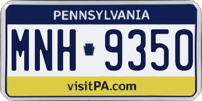 PA license plate MNH9350