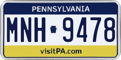 PA license plate MNH9478