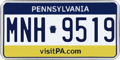PA license plate MNH9519