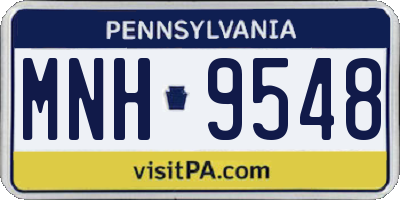 PA license plate MNH9548