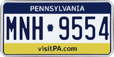 PA license plate MNH9554