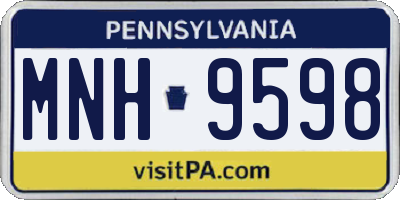 PA license plate MNH9598