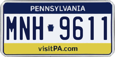 PA license plate MNH9611