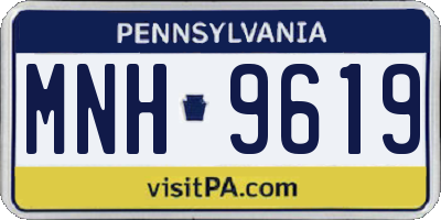 PA license plate MNH9619