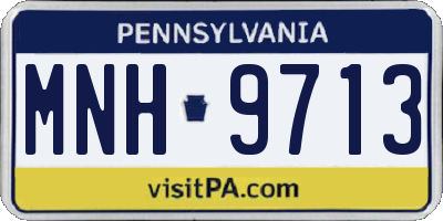PA license plate MNH9713