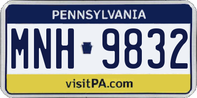 PA license plate MNH9832