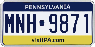 PA license plate MNH9871