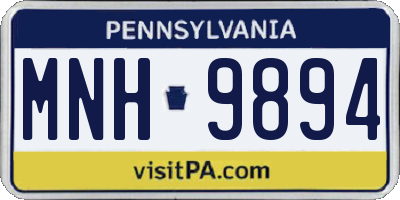 PA license plate MNH9894