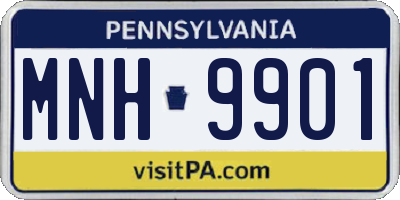 PA license plate MNH9901