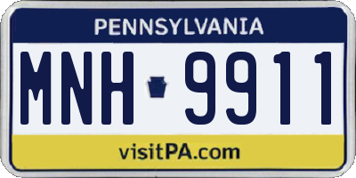 PA license plate MNH9911