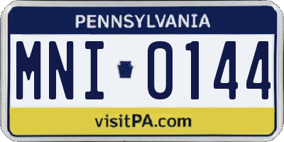 PA license plate MNI0144