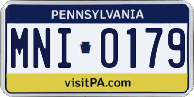 PA license plate MNI0179