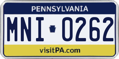 PA license plate MNI0262