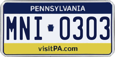 PA license plate MNI0303