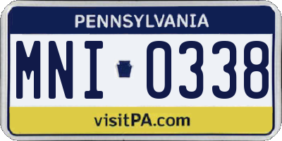 PA license plate MNI0338
