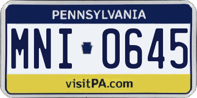 PA license plate MNI0645